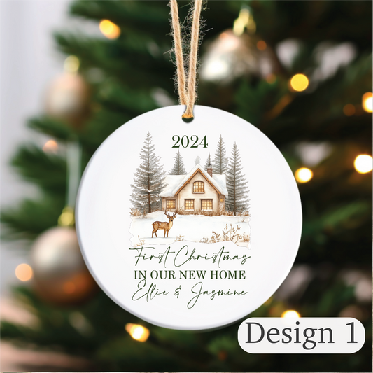 First Christmas in our new home. Personalised Printed Christmas Bauble