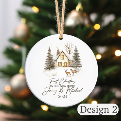 First Christmas in our new home. Personalised Printed Christmas Bauble