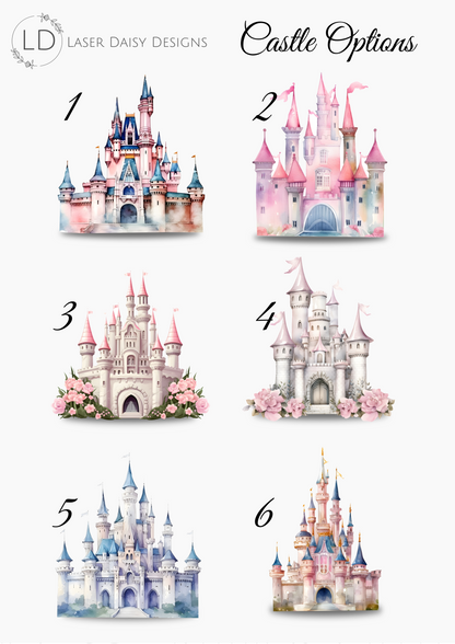 Printed Princess Castle Cake Topper or Charm. Various Designs & Sizes