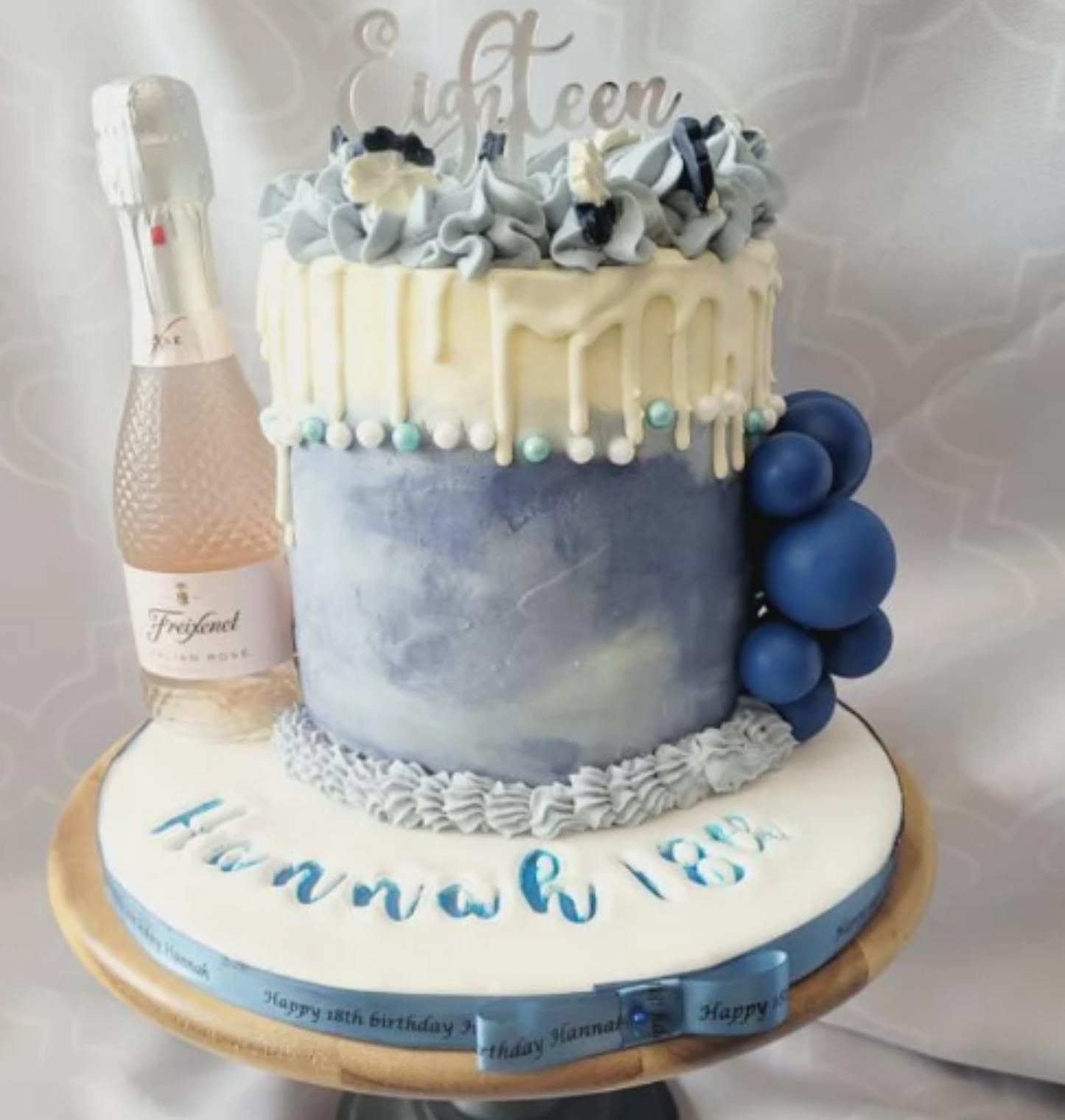 Acrylic 'Eighteen' Cake Topper or Charm. Various Fonts, Colours & Sizes