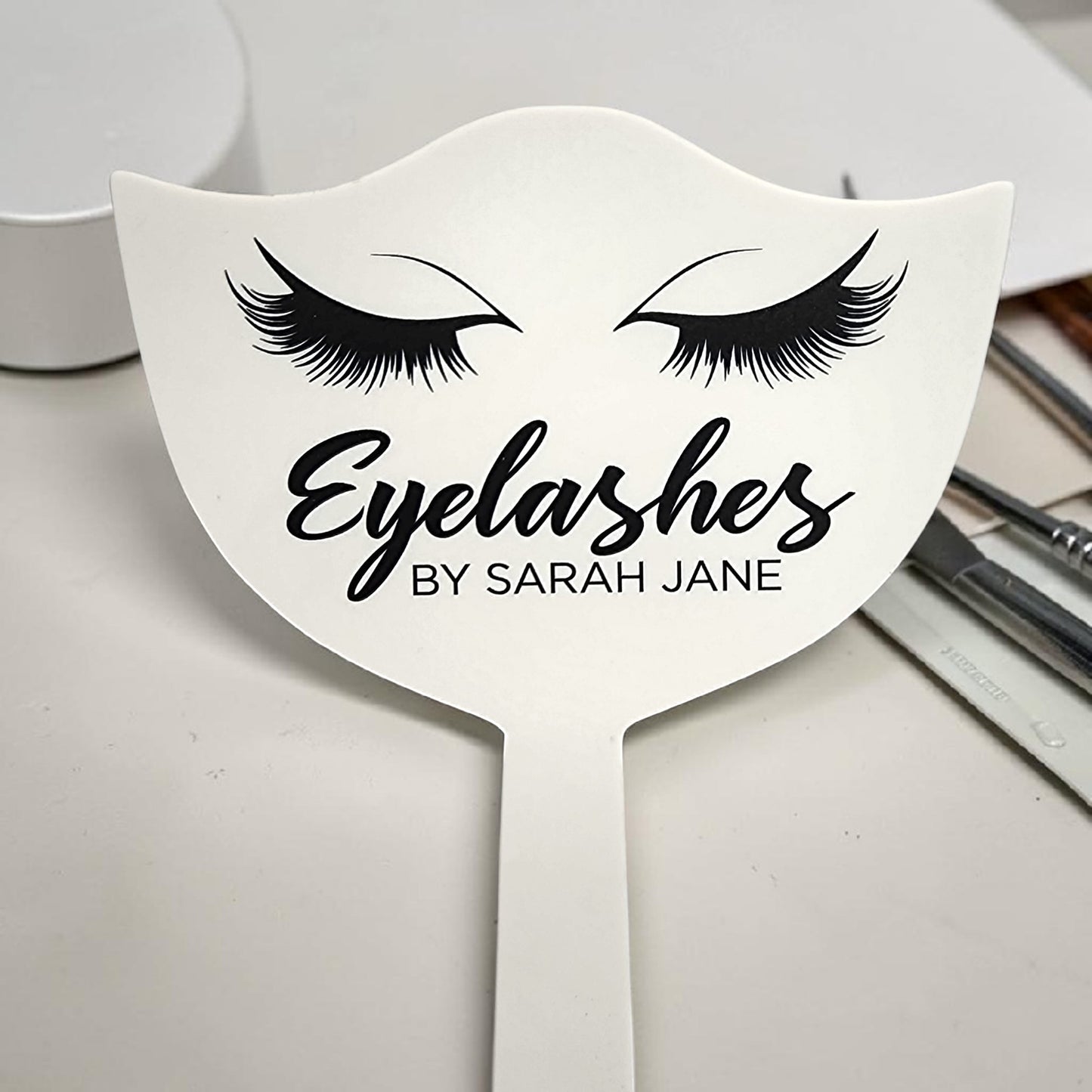 Personalised Handheld Mirrors. Luxury 6mm, Beauty, MUA, Aesthetics - Branded Logo