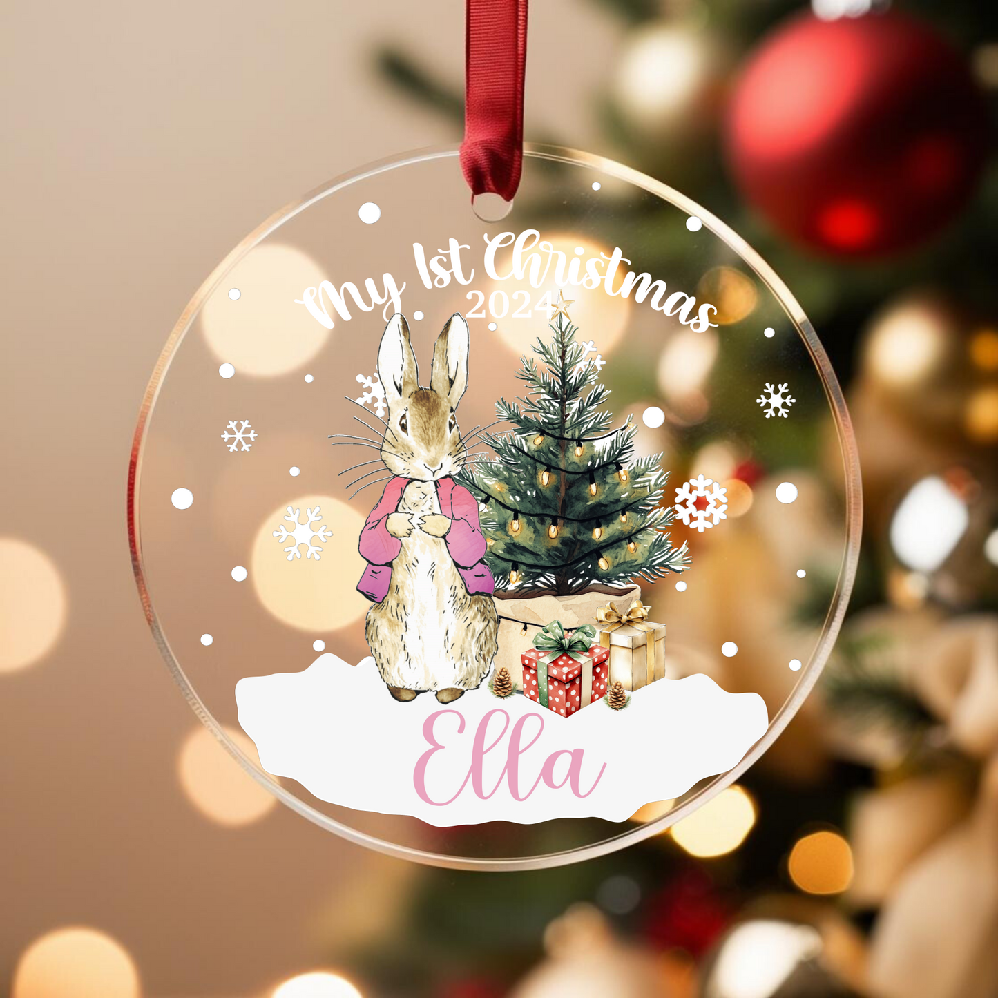 Babies 1st Christmas. Personalised Printed Christmas Bauble