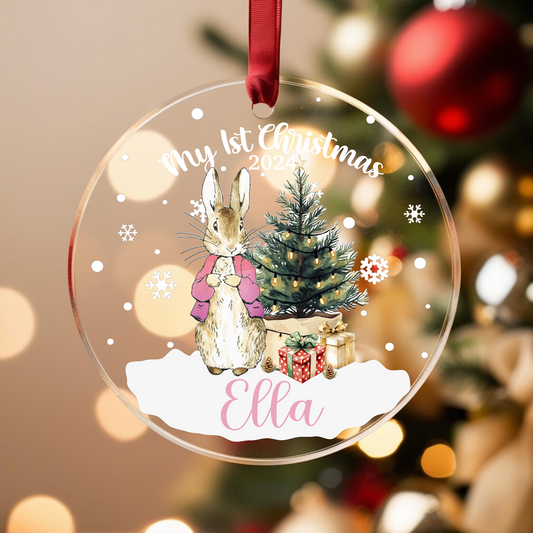 Babies 1st Christmas. Personalised Printed Christmas Bauble