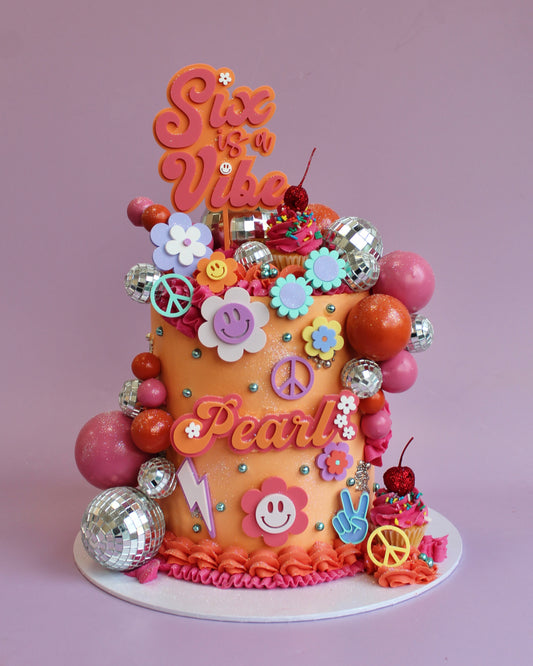 Groovy Themed Charm/Topper Set. Various Size & Colour Options.