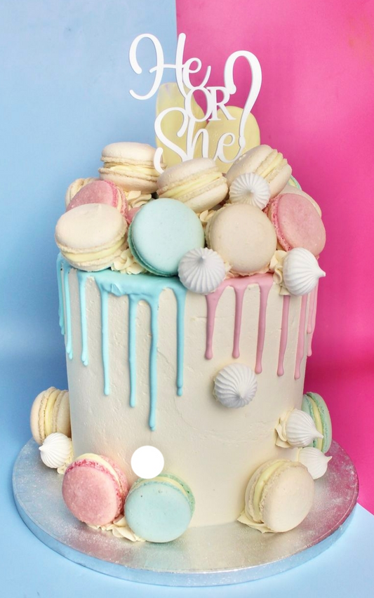 Acrylic He or She Cake Topper or Charm. Various Colours & Sizes