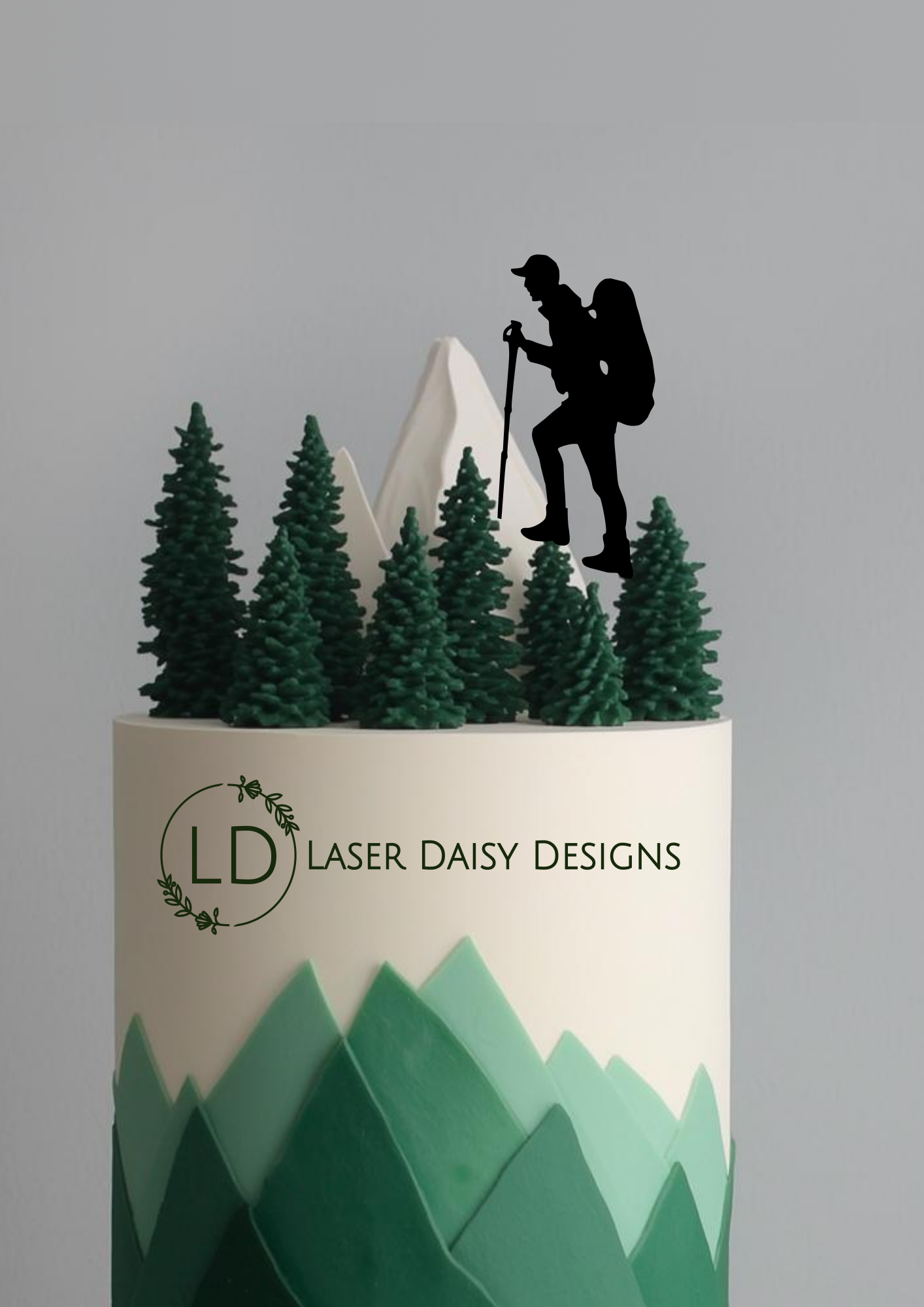 Acrylic Hiker/Hiking Cake Charm or Topper. Various Colours & Sizes