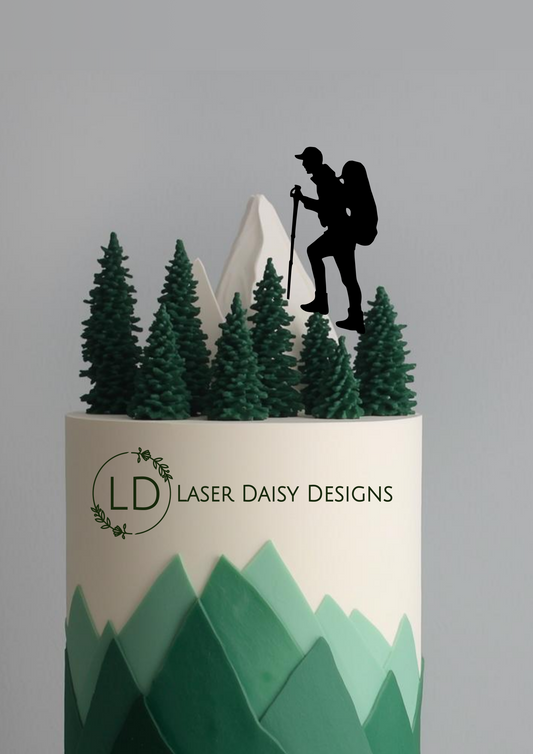 Acrylic Hiker/Hiking Cake Charm or Topper. Various Colours & Sizes