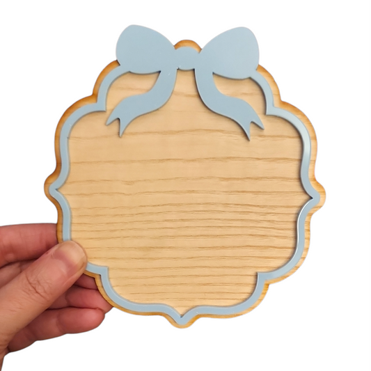 Acrylic Double layer Bow Detail Baby Name Props Blanks