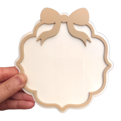 Acrylic Double layer Bow Detail Baby Name Props Blanks