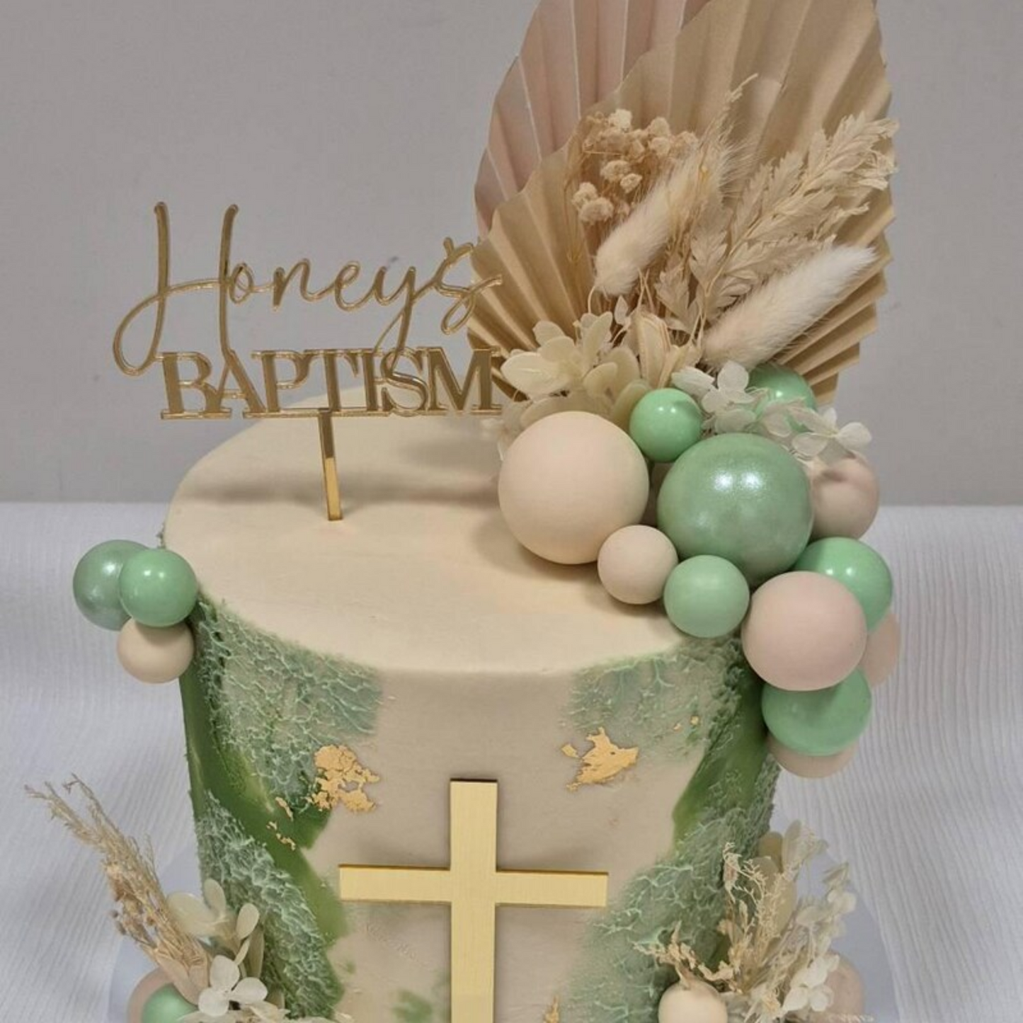 Acrylic 'name's' Christening/Baptism Topper or Charm. Various Fonts, Colours & Sizes