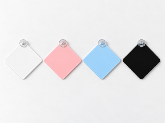 Blank Acrylic Colour Car Hanger With Suction Cup