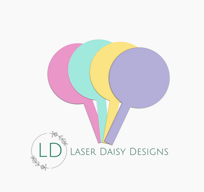 3mm Blank Pastel Colour Cake Toppers, Clear Acrylic. Various Sizes & Quantities.