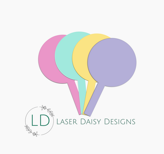 3mm Blank Pastel Colour Cake Toppers, Clear Acrylic. Various Sizes & Quantities.