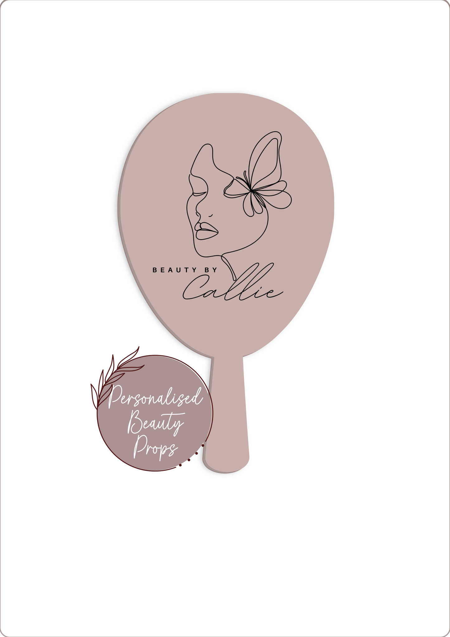 Personalised Handheld Mirrors. Luxury 6mm, Beauty, MUA, Aesthetics - Branded Logo