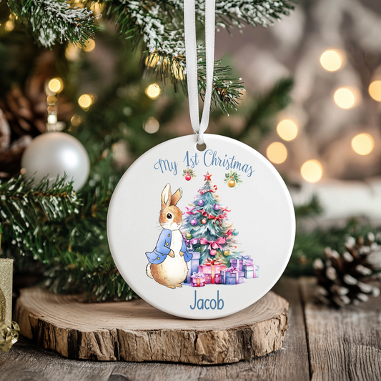 Babies 1st Christmas. Personalised Printed Christmas Bauble
