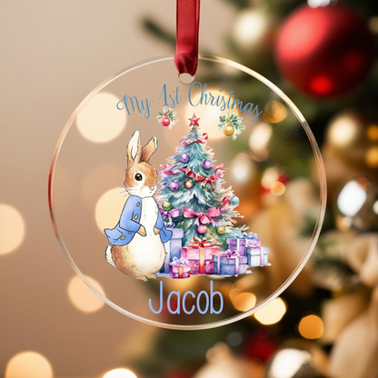 Babies 1st Christmas. Personalised Printed Christmas Bauble