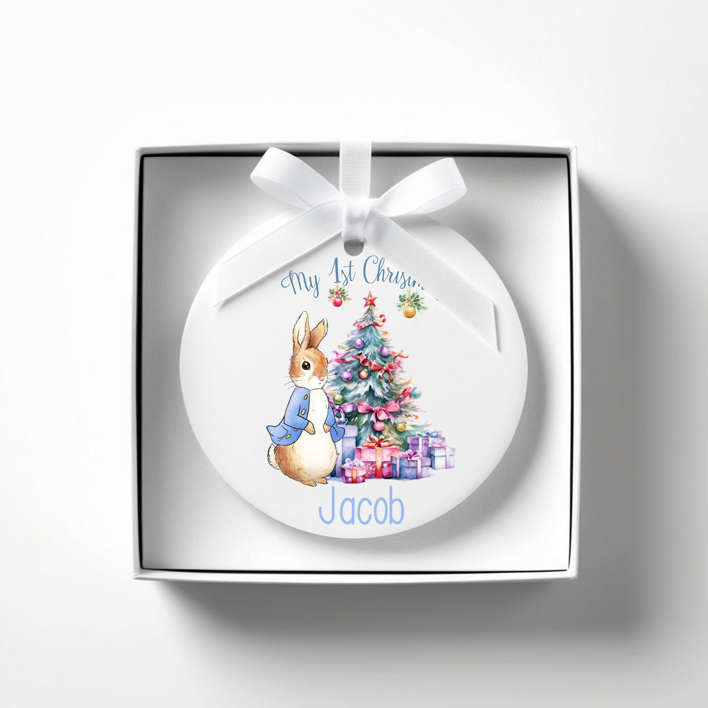 Babies 1st Christmas. Personalised Printed Christmas Bauble