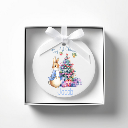 Babies 1st Christmas. Personalised Printed Christmas Bauble
