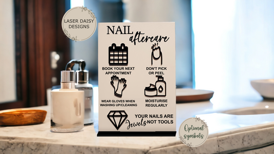 Nail Aftercare Acrylic, Beauty Sign, Business Sign, Spa or Salon Decor Sign