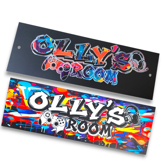 Personalized graffiti gaming style sign. Optional design style & size.