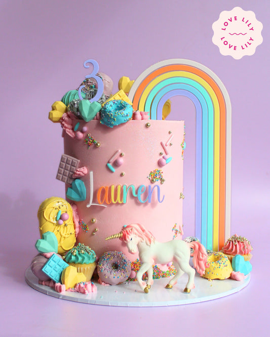 Rainbow Themed Charm/Topper Set. Various Size & Colour Options.