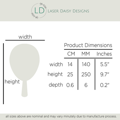 Personalised Handheld Mirrors. Luxury 6mm, Beauty, MUA, Aesthetics - Branded Logo