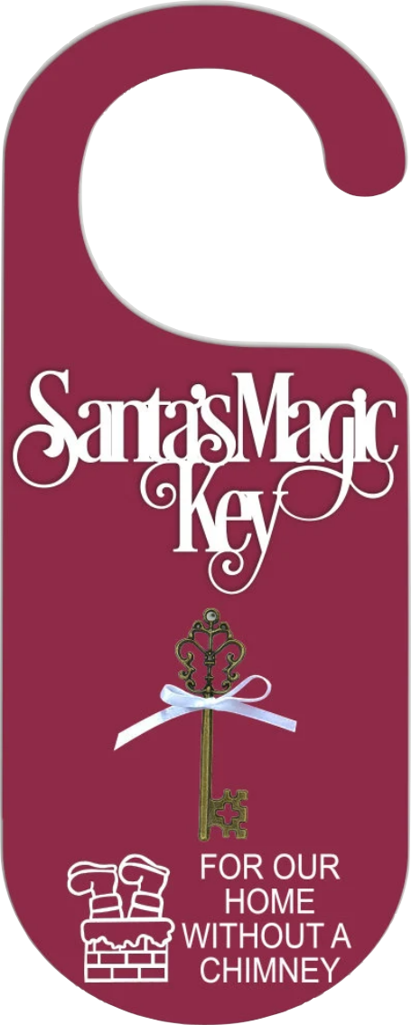 Santa's Magic Key | Door Hanger | Personalised Christmas Decoration Keepsake. Various colours & designs available.
