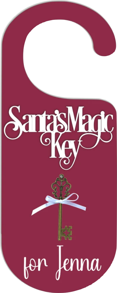Santa's Magic Key | Door Hanger | Personalised Christmas Decoration Keepsake. Various colours & designs available.