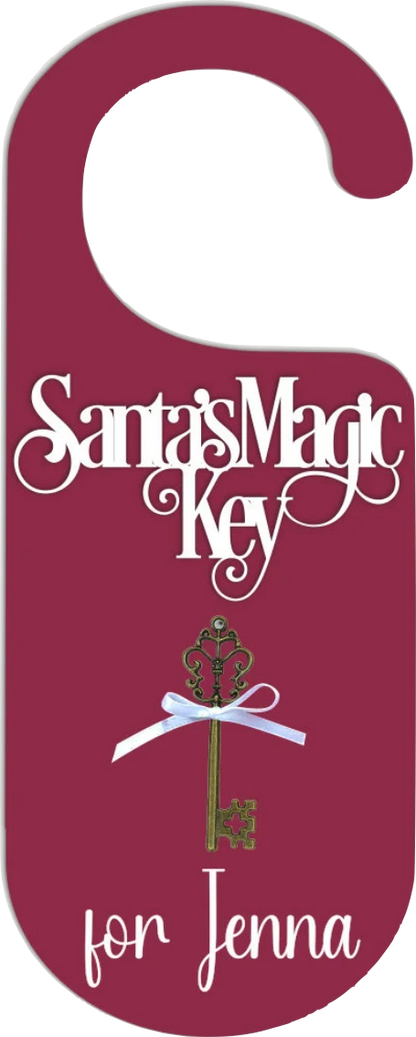 Santa's Magic Key | Door Hanger | Personalised Christmas Decoration Keepsake. Various colours & designs available.