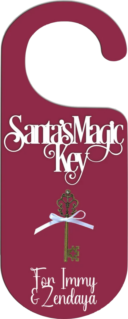 Santa's Magic Key | Door Hanger | Personalised Christmas Decoration Keepsake. Various colours & designs available.