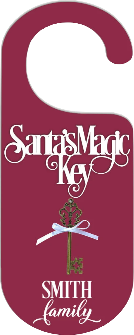 Santa's Magic Key | Door Hanger | Personalised Christmas Decoration Keepsake. Various colours & designs available.