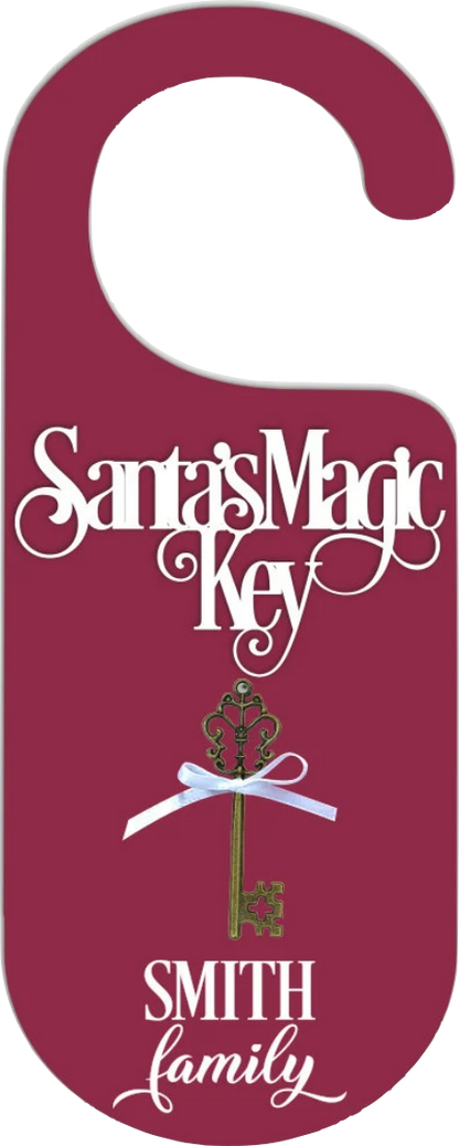 Santa's Magic Key | Door Hanger | Personalised Christmas Decoration Keepsake. Various colours & designs available.