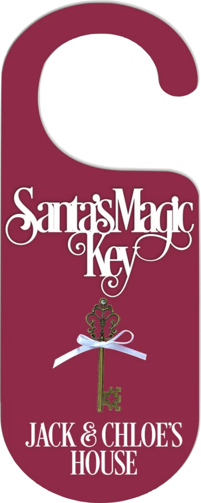 Santa's Magic Key | Door Hanger | Personalised Christmas Decoration Keepsake. Various colours & designs available.