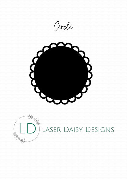 2mm Clear Cast Acrylic Scalloped shapes with lace border. Blanks