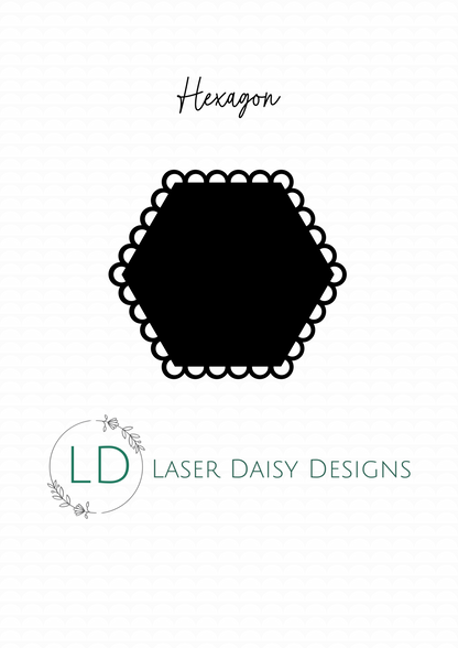 2mm Clear Cast Acrylic Scalloped shapes with lace border. Blanks
