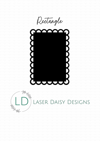 2mm Clear Cast Acrylic Scalloped shapes with lace border. Blanks