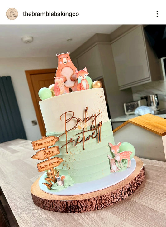 Cute Woodland Animals. Printed Acrylic Cake Charm Set. Various Options