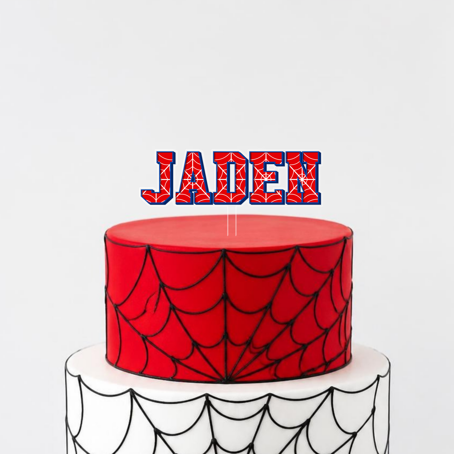 Spider theme 'any name' printed cake topper or charm