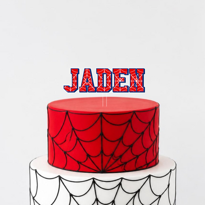 Spider theme 'any name' printed cake topper or charm