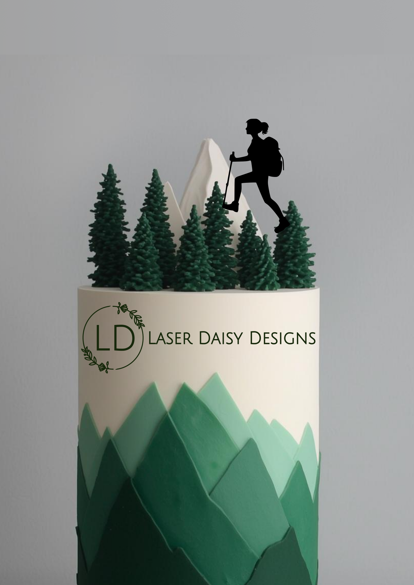 Acrylic Hiker/Hiking Cake Charm or Topper. Various Colours & Sizes