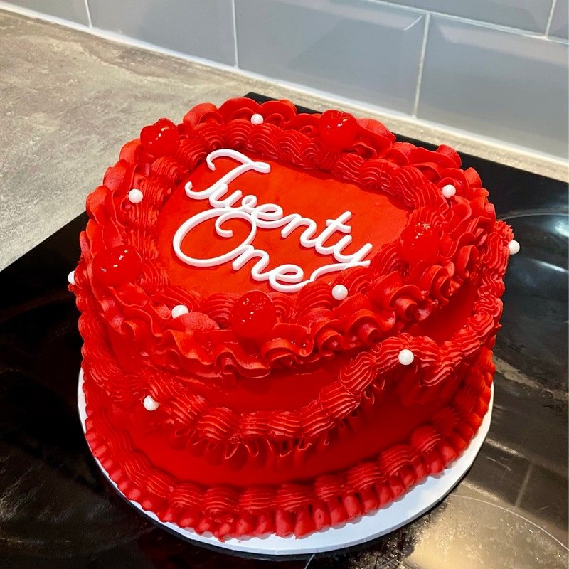 Acrylic 'Twenty One' Cake Topper or Charm. Various Fonts, Colours & Sizes
