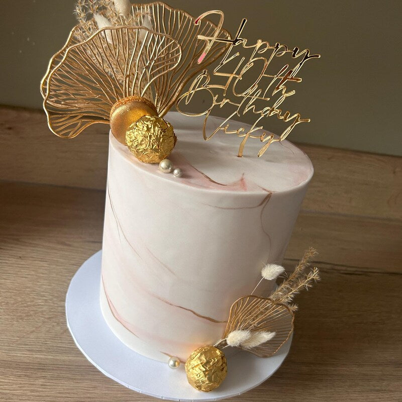 Acrylic Happy 'Age' Birthday 'Name' Cake Topper or Charm. Various Fonts, Colours & Sizes