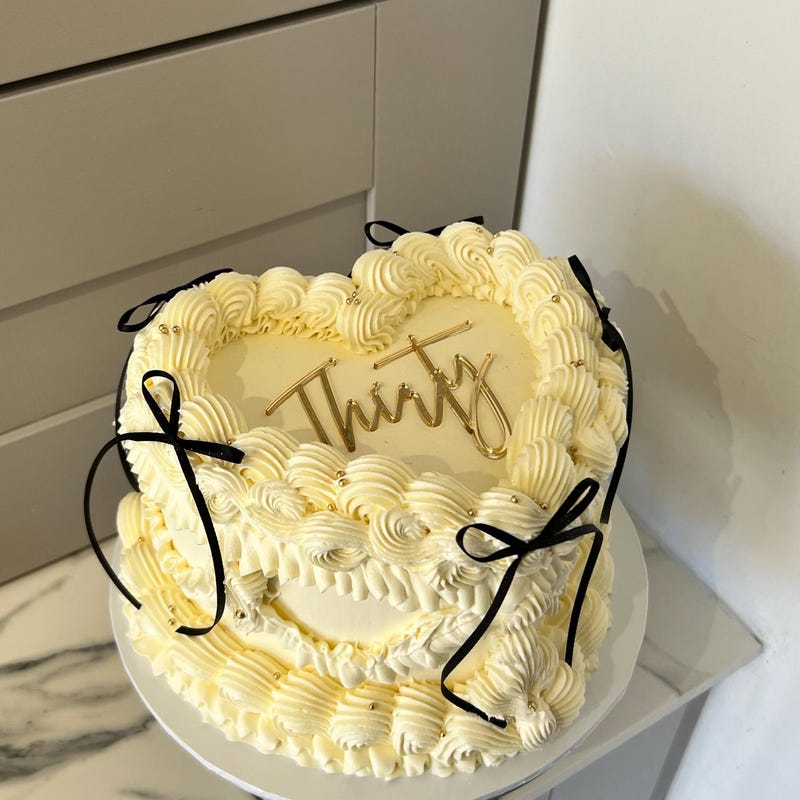 Acrylic 'Thirty' Cake Topper or Charm. Various Fonts, Colours & Sizes