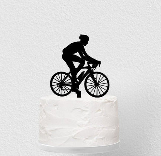 Acrylic Cyclist Cake Charm or Topper. Various Colours & Sizes
