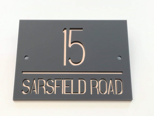 Modern Acrylic House Door Sign. Various colours available