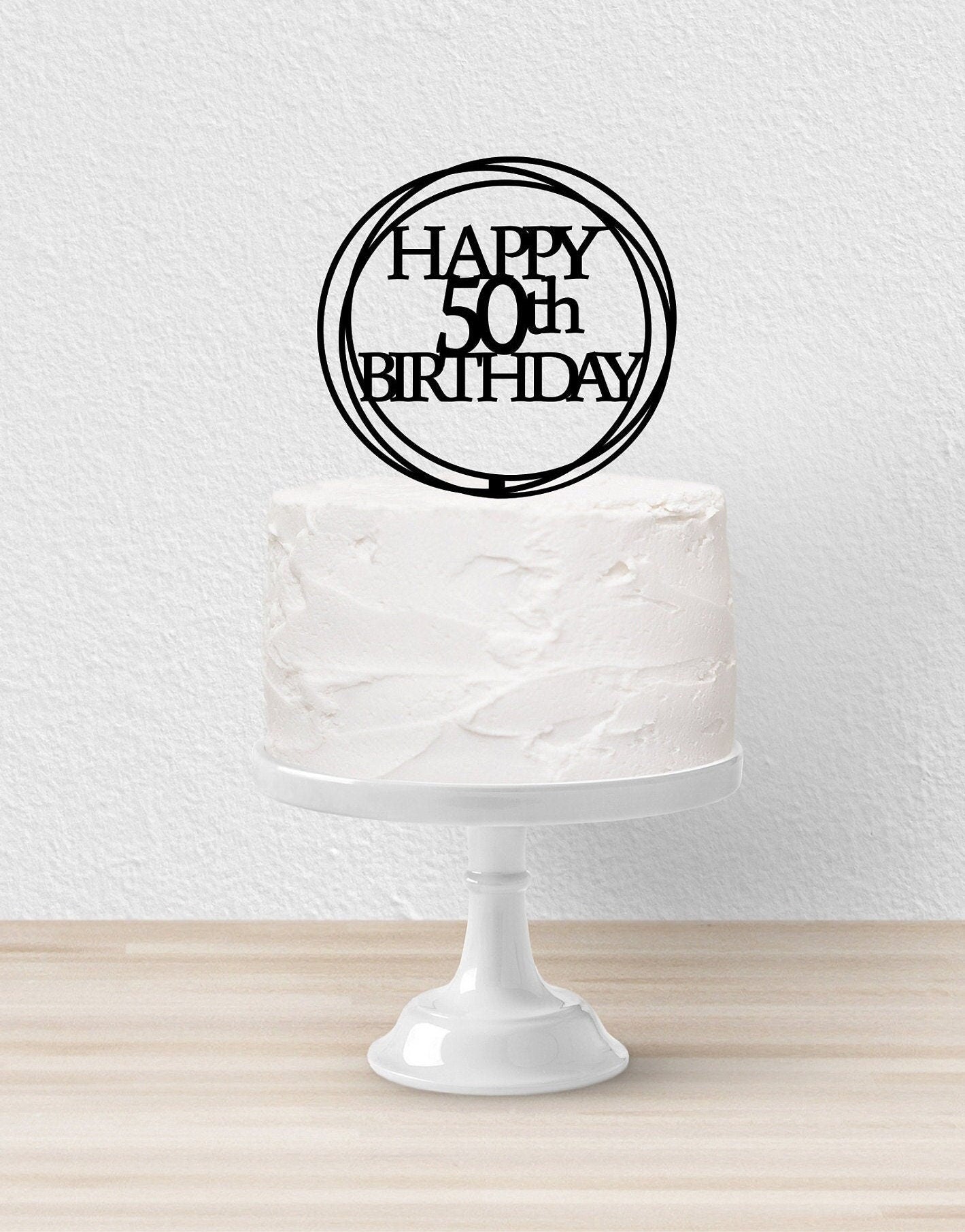 Acrylic Circle Design Birthday Age Topper. Various Colours & Sizes