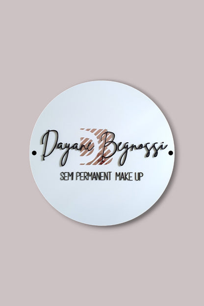 Custom personalised acrylic business sign logo, various sizes with optional colours.