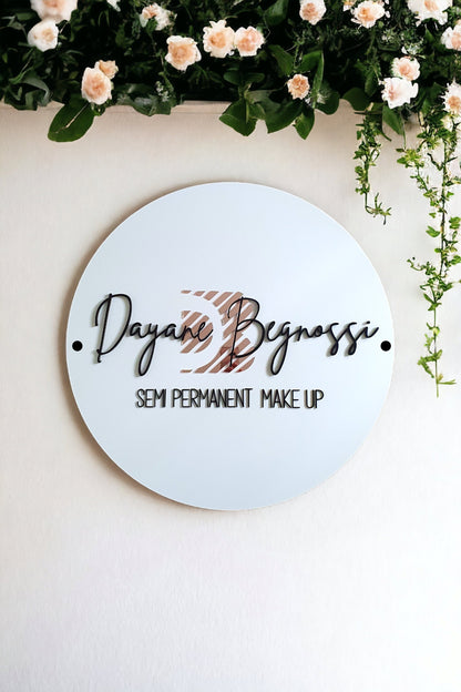 Custom personalised acrylic business sign logo, various sizes with optional colours.