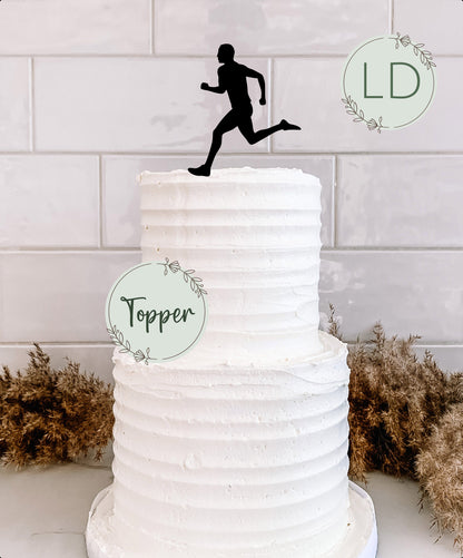 Acrylic Runner/Jogger Cake Charm or Topper. Various Colours & Sizes