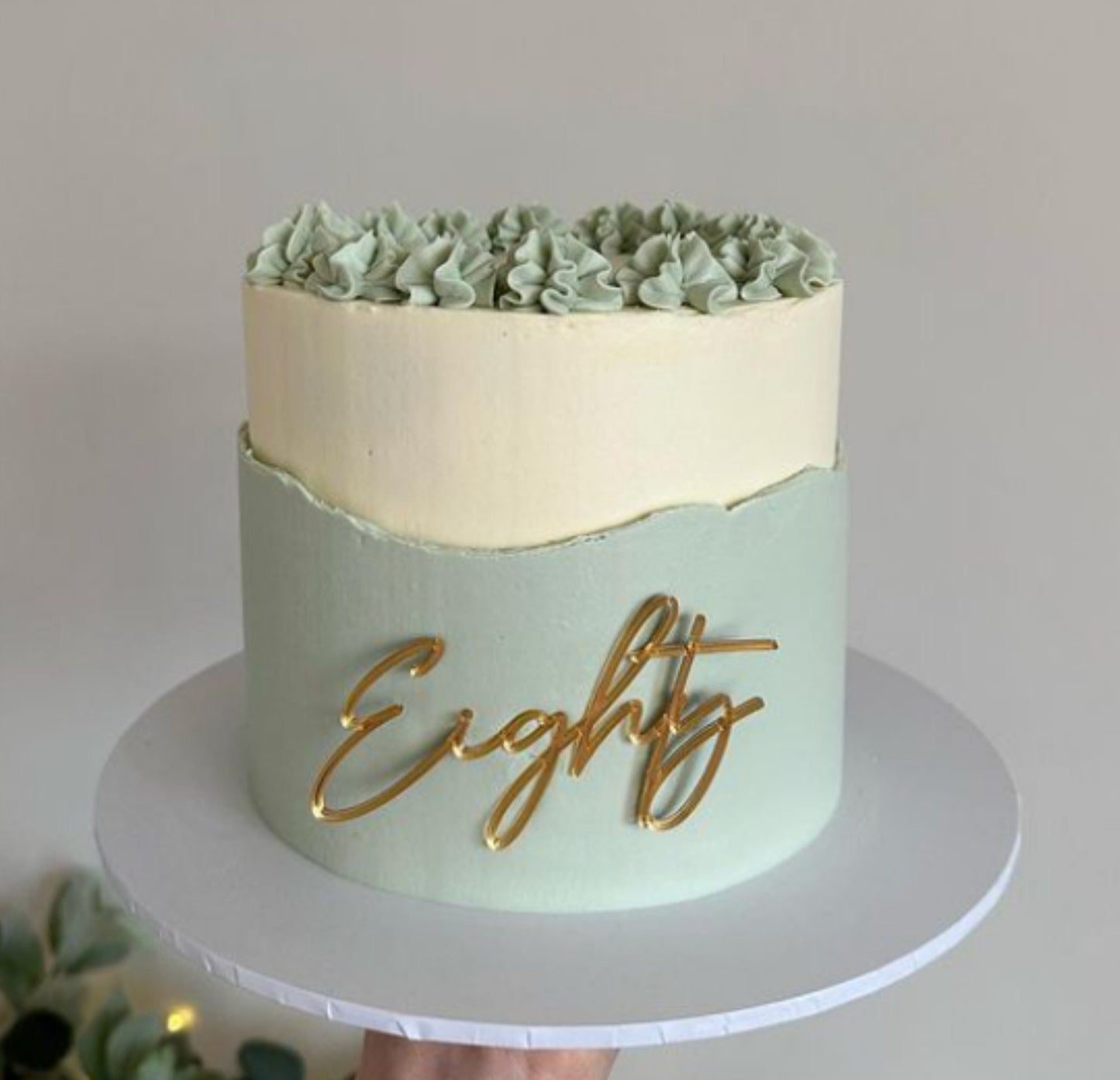 Acrylic 'Eighty' Cake Topper or Charm. Various Fonts, Colours & Sizes
